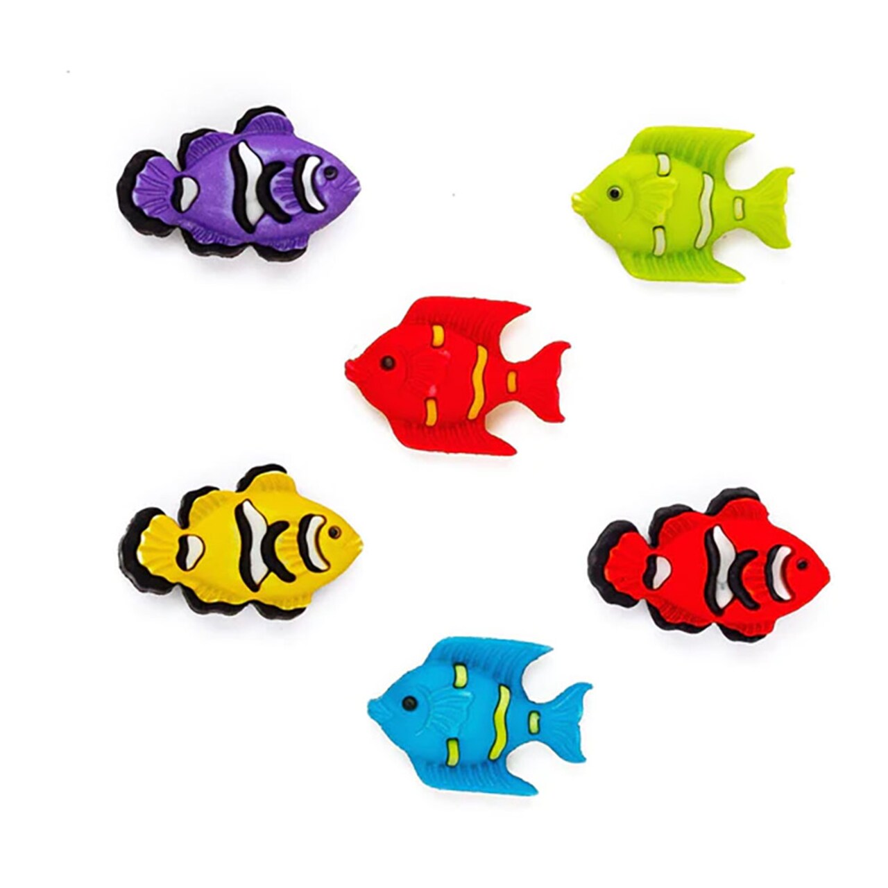 Buttons Galore and More Summer Craft & Sewing Buttons - Exotic Fish - 18 Buttons